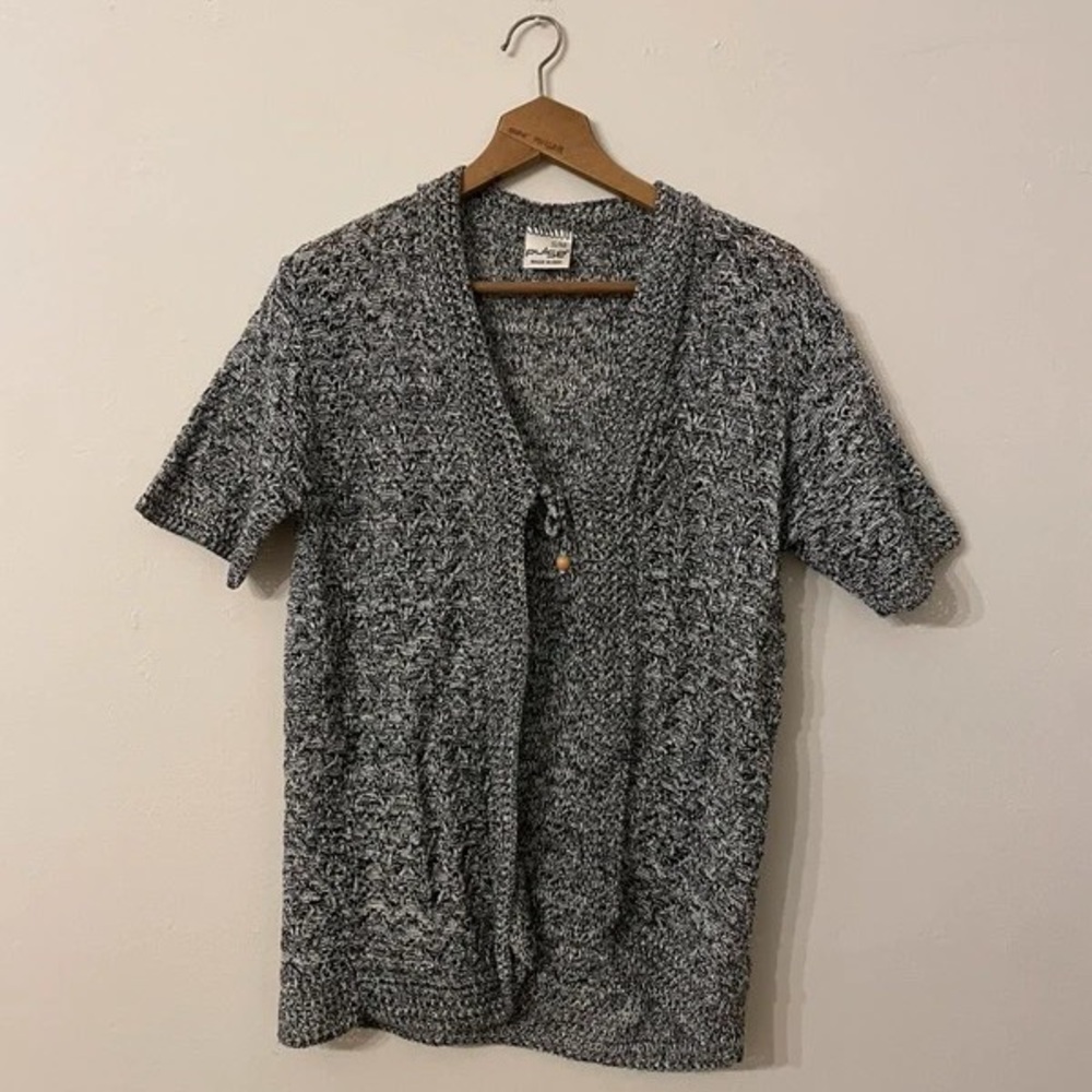 Forever 21 Black and White Knit Button Down Shirt